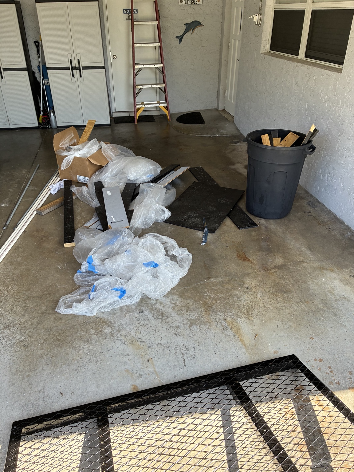 Garage before junk removal